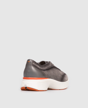 Santoni Bounce grey suede sneakers WBBC61376BARKTNY