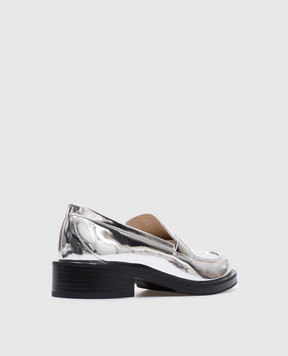 Stuart Weitzman PALMER BOLD silver leather loafers SJ650