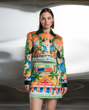 Casablanca Quilted jacket in Trophy Orange print WPS24JK26401