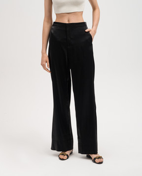 AERON VAPOR black satin pants with slits VAPOR