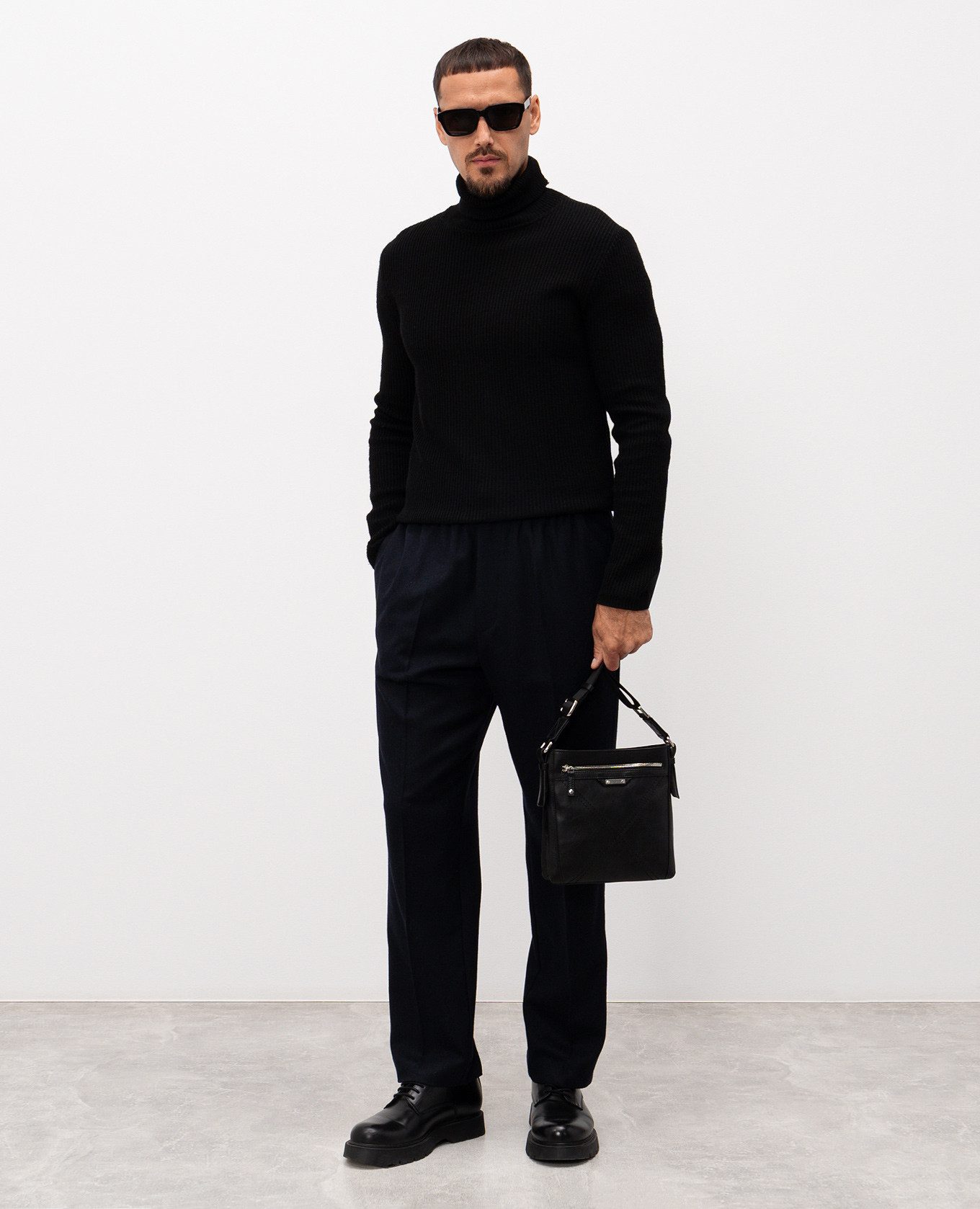 Blue wool and silk pants with logo patch Iceberg 2
