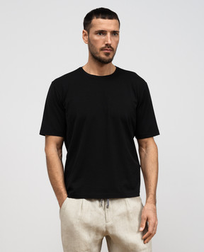 Cashmere&Whiskey Black straight-cut T-shirt TS645B2360726F