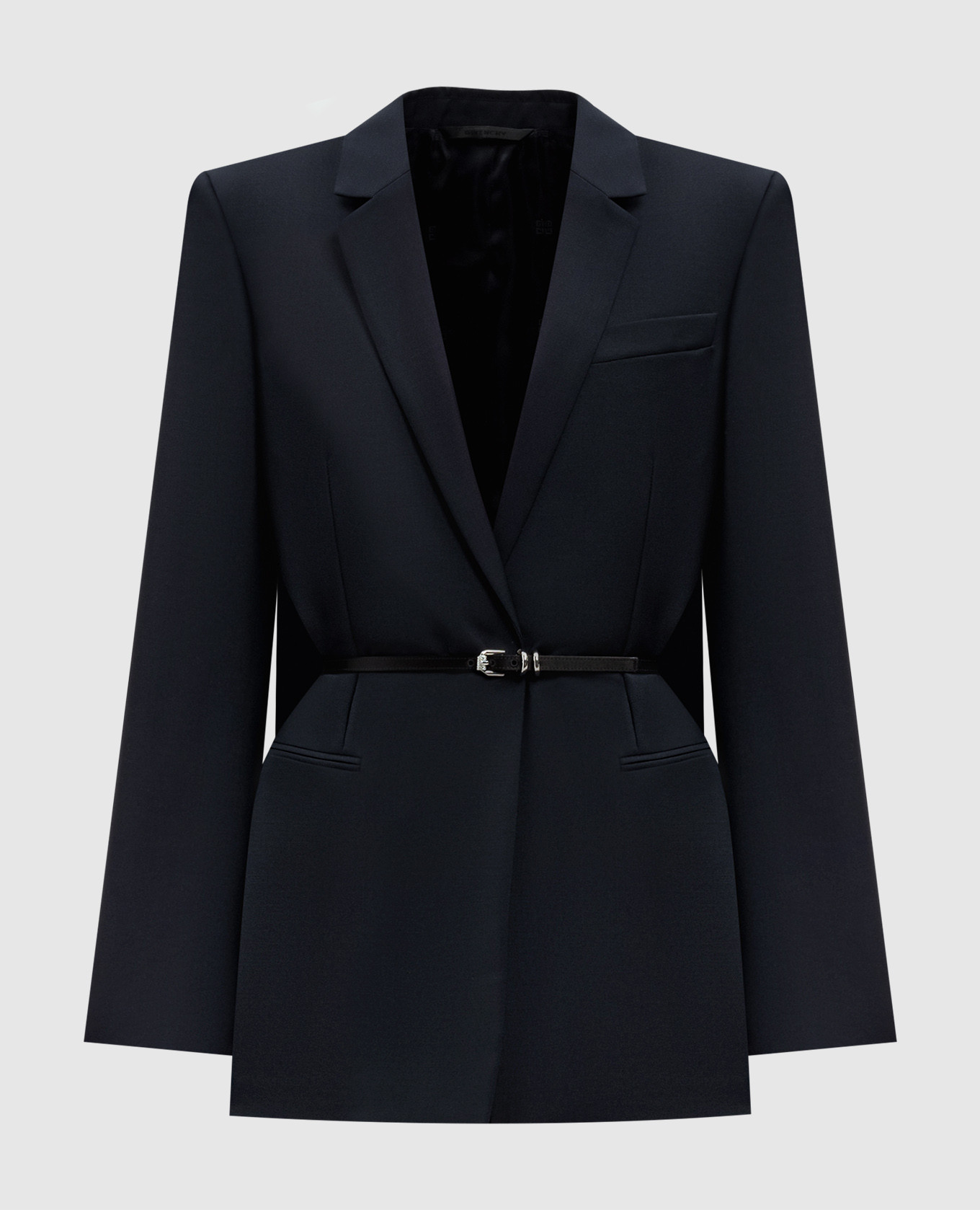 

Blue woolen jacket with a strap Givenchy