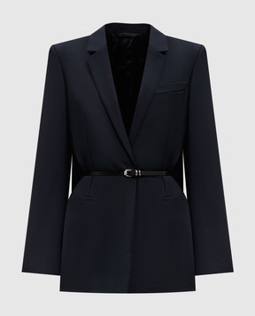 Givenchy Blue woolen jacket with a strap BW30JH100H