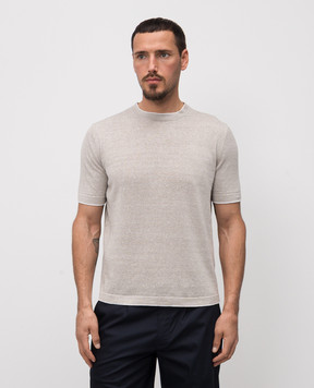 Pini Parma Beige linen t-shirt TSHLICOSA