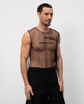 Ann Demeulemeester Ysewijn black T-shirt with embroidery B0012509FA585