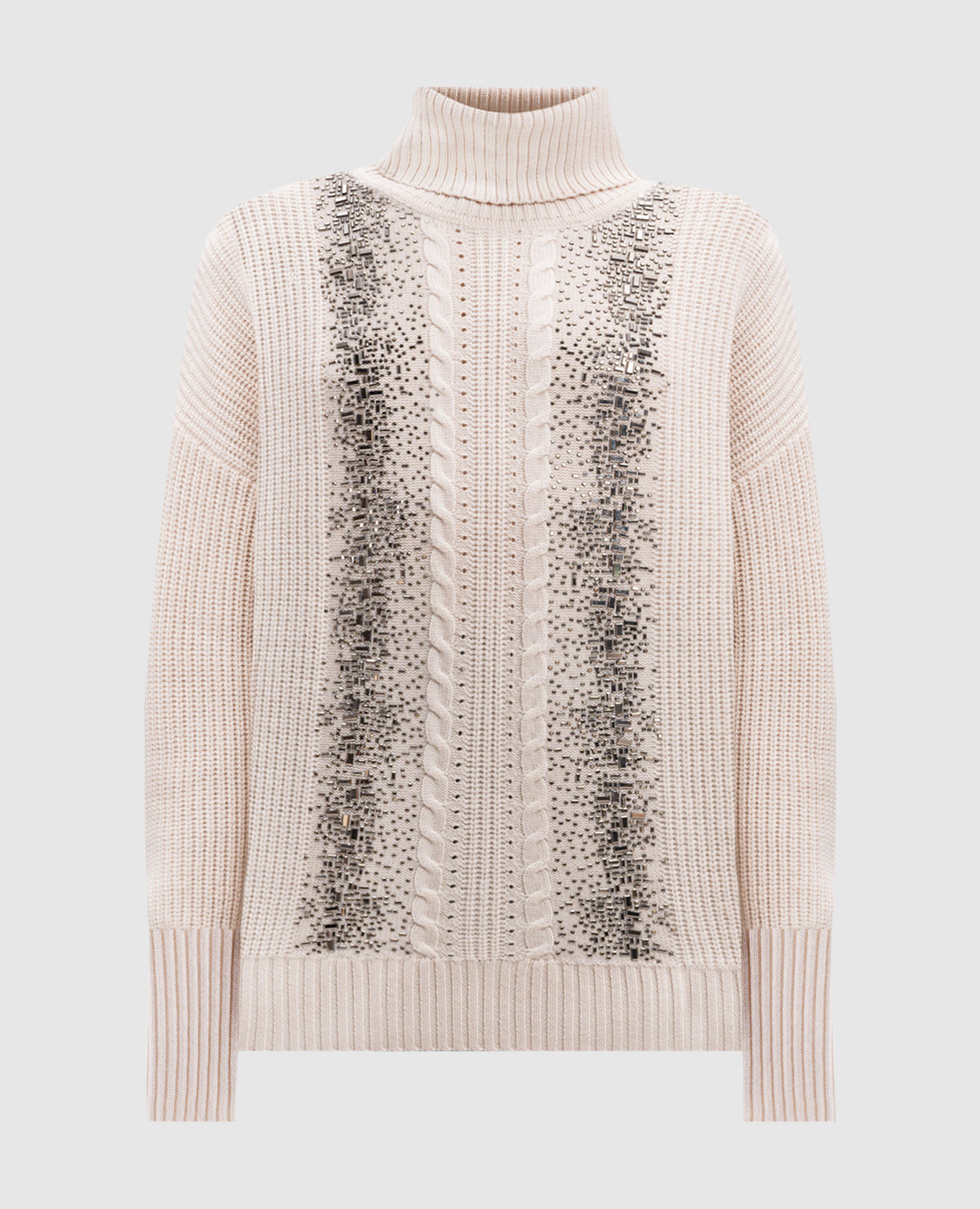 Orca beige wool sweater with crystals max mara