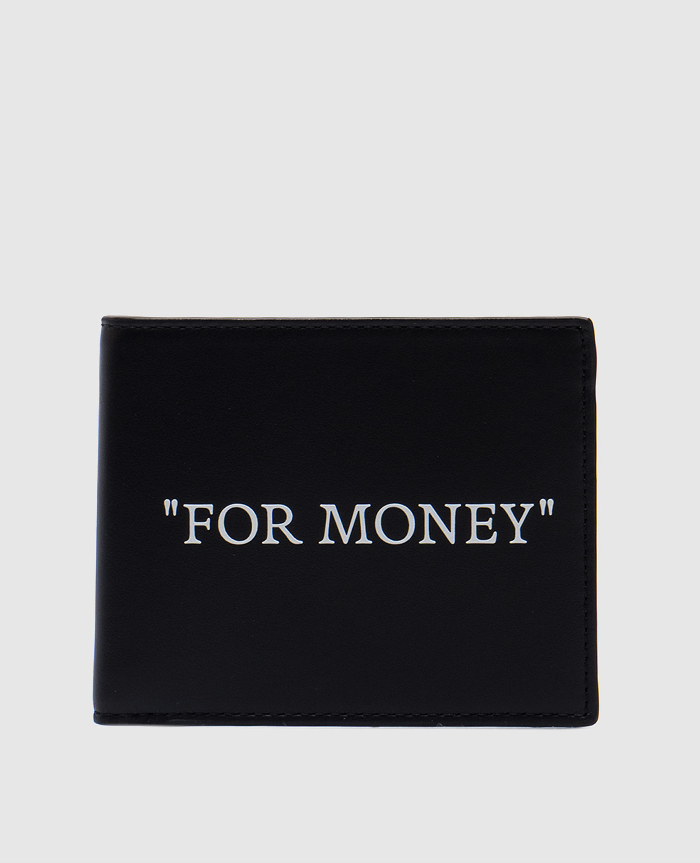 

Black leather wallet with print Off-White
