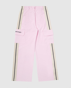 Palm Angels Children's pink sweatpants with logo embroidery PGCJ011S25FLE00112+