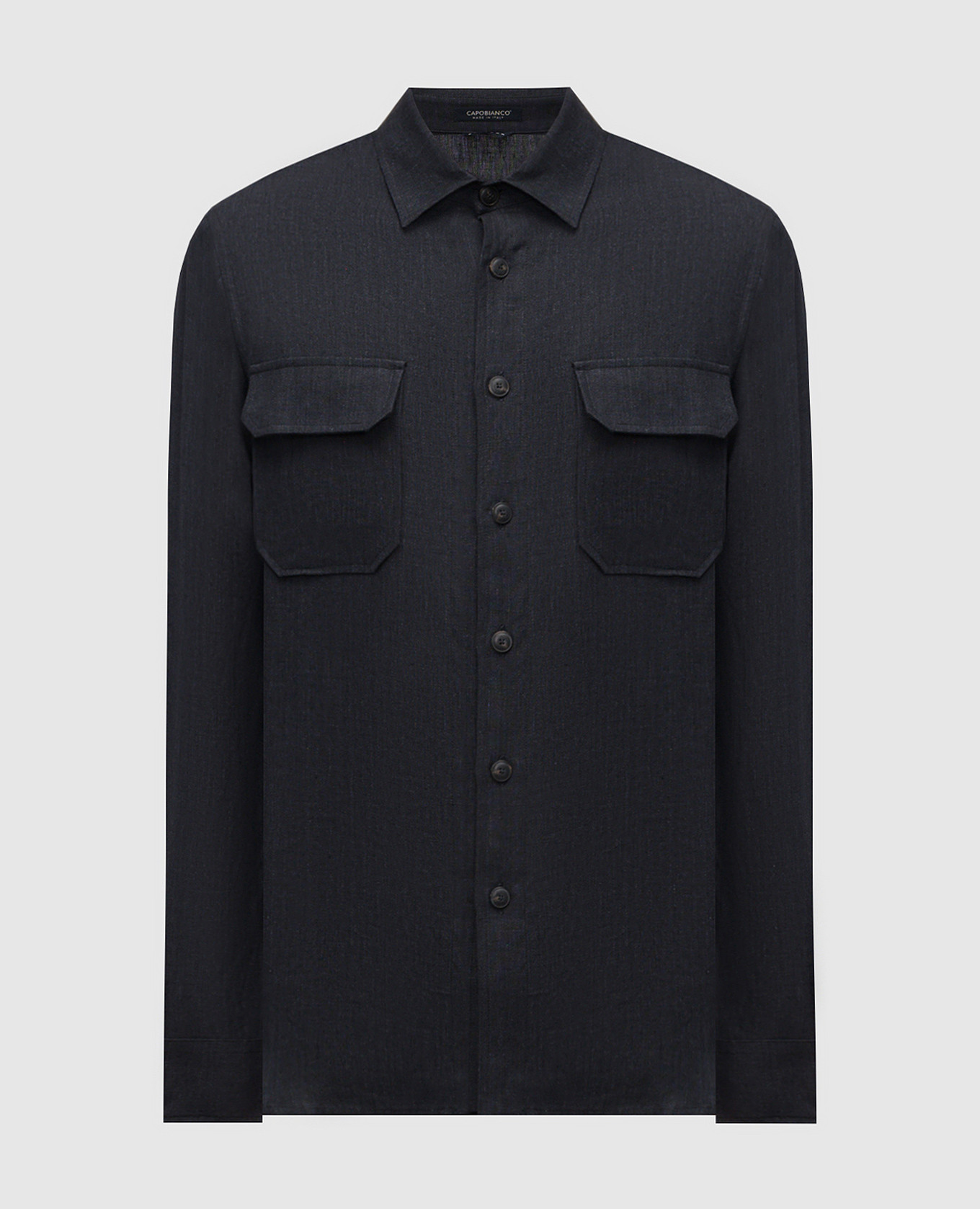 

Black linen shirt CAPOBIANCO, Grey