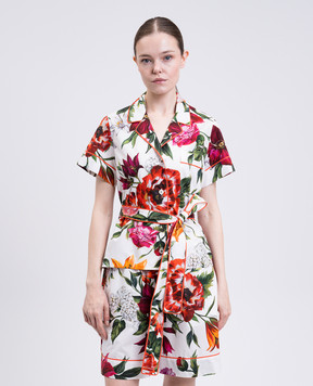 Dolce&Gabbana White blouse with floral print F5G67THS5TQ