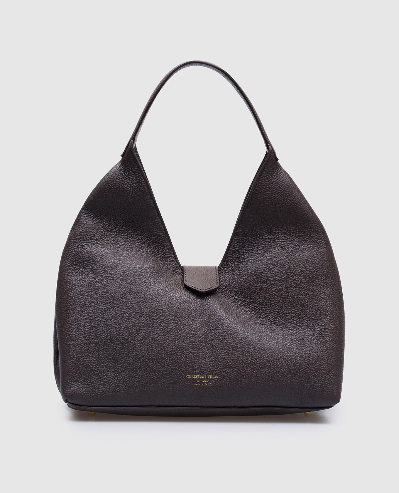 

Brown logo embossed hobo bag Christian Villa