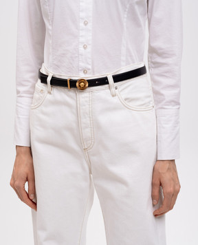 Versace Black leather belt with Medusa emblem 1004793DV3T