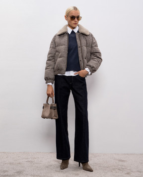 Brunello Cucinelli Blue wool, cashmere and silk sweater M16521800