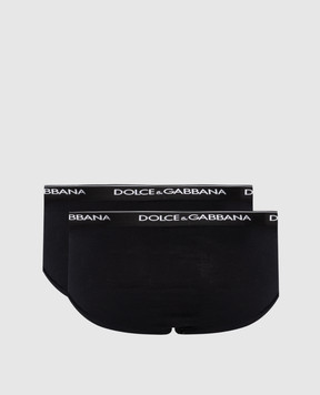 Dolce&Gabbana Set of black briefs with logo M9C03JONN95