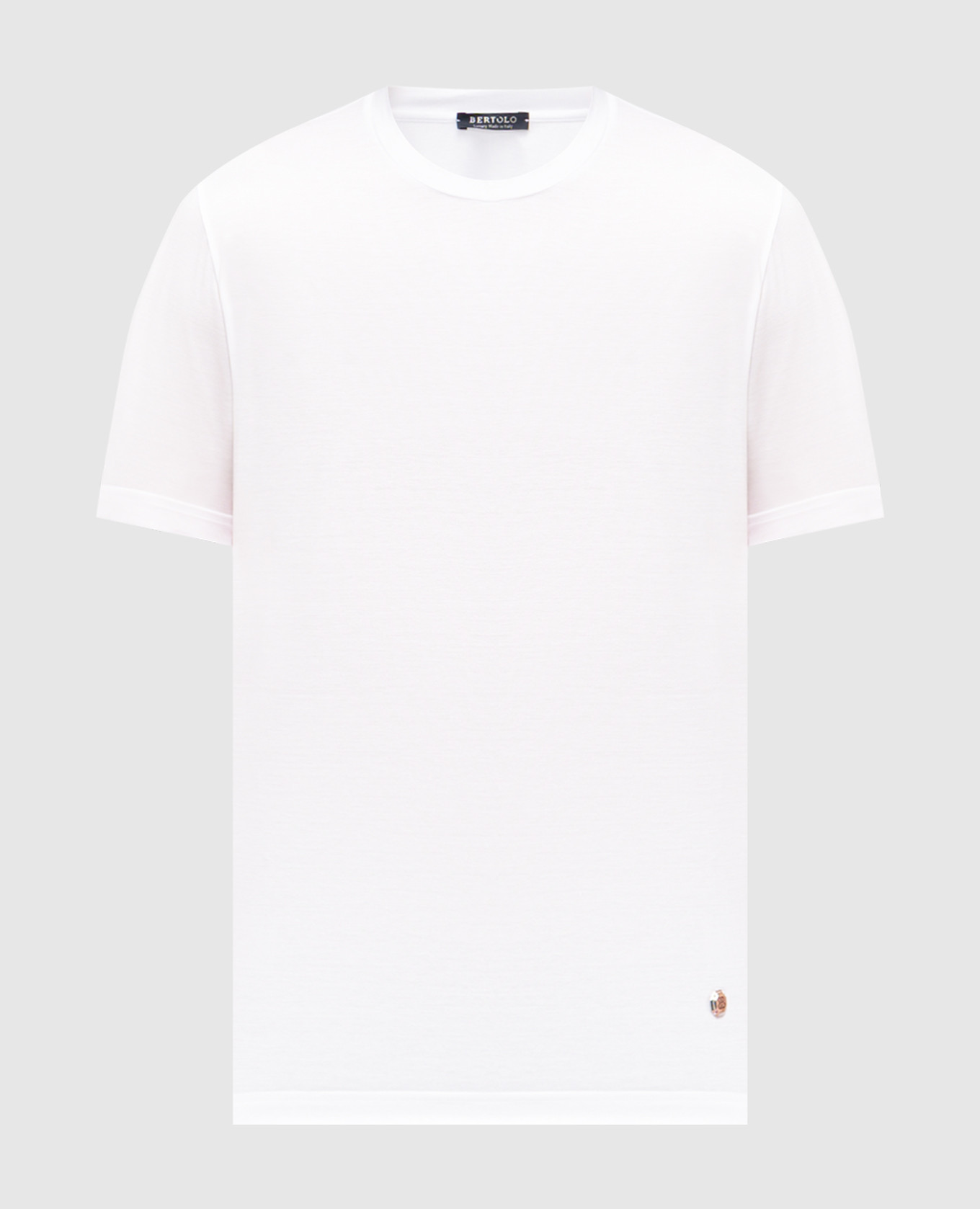 White T-shirt with emblem Bertolo Cashmere