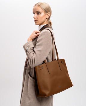 Gianni Chiarini Altea brown leather tote bag with logo BS10967RNGDBL