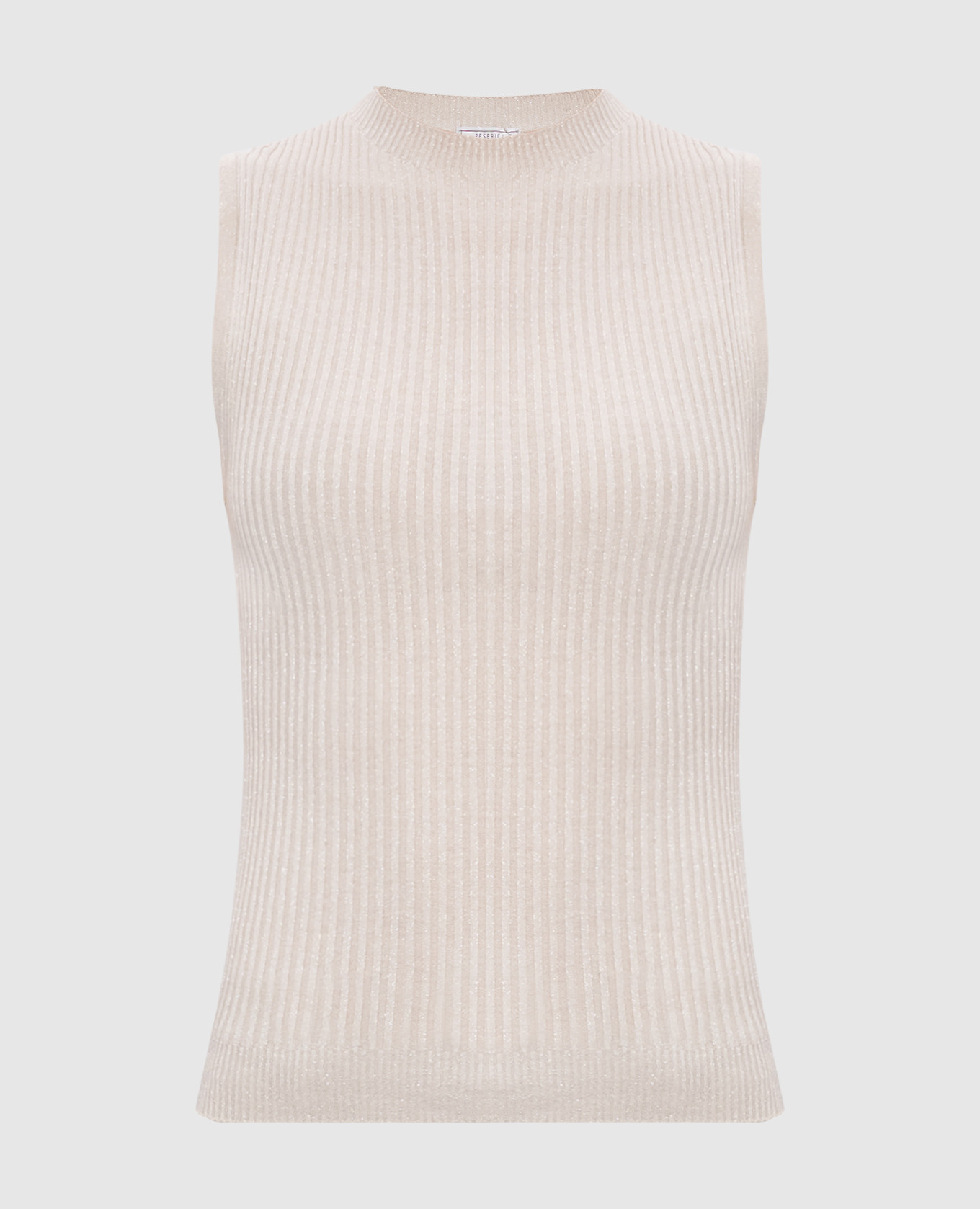 Beige ribbed top with lurex Peserico