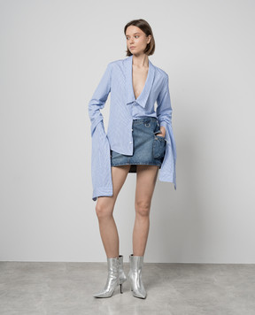 Coperni Blue denim mini skirt with pockets COPJ49252
