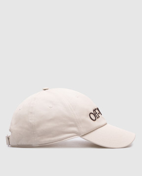 Off-White Beige cap with logo embroidery OMLA049S25FAB002