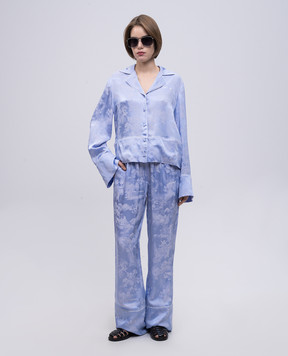 Off-White Purple pants with a fresco pattern OWCA18KS25FAB001