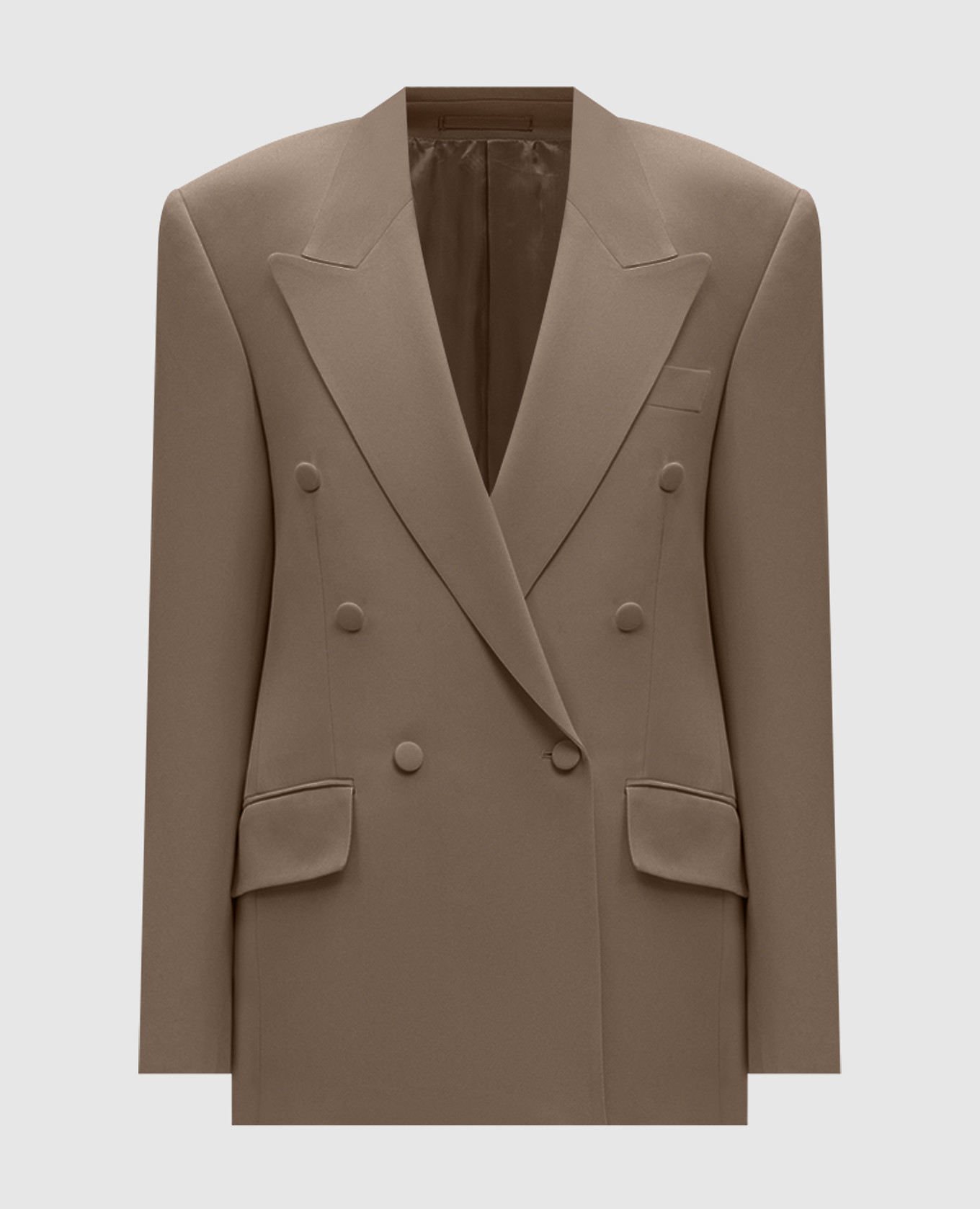

Khaki double-breasted silk jacket Jacob Lee