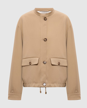 Enrico Mandelli Beige wool jacket with logo 1D603A4531