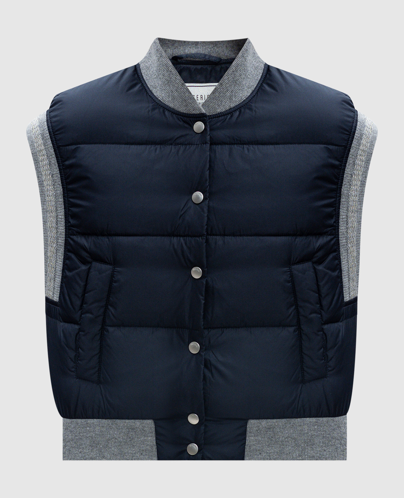 

Blue down vest with wool Peserico