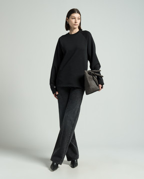 Helmut Lang Black sweatshirt with monogram logo embroidery O01HW510