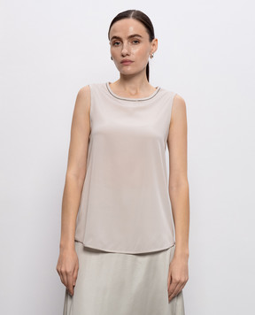 Peserico Beige silk top A08893D07325