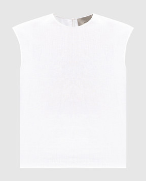 Asceno Dasha white linen top T034F06C02