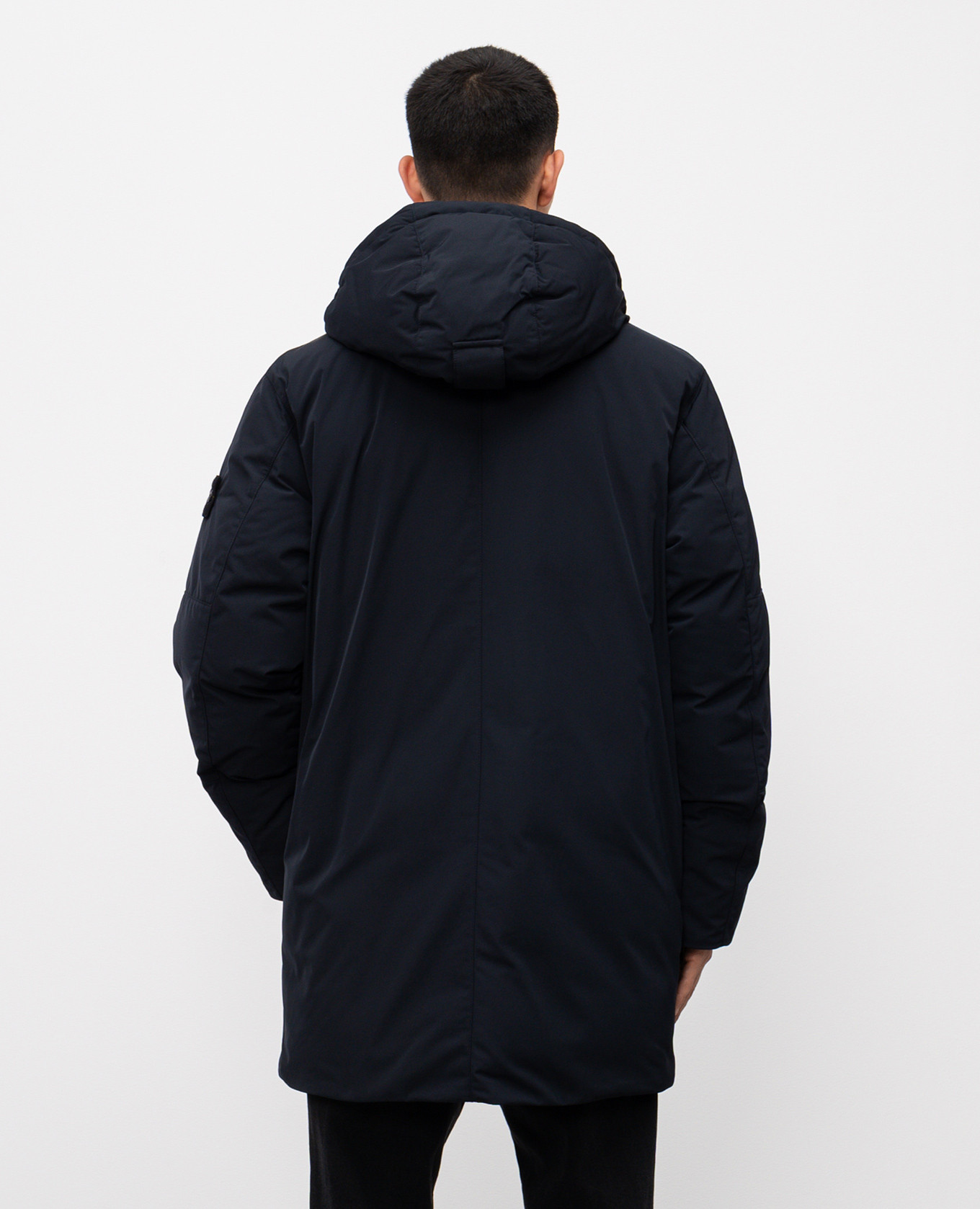 

Blue down jacket with logo Stone Island
