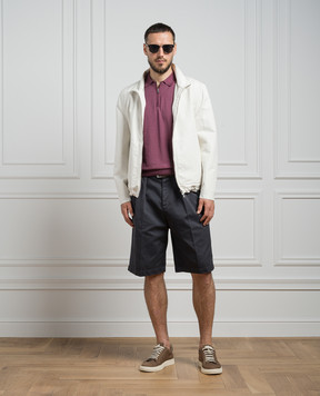 Cashmere&Whiskey Burgundy polo shirt with silk FS05
