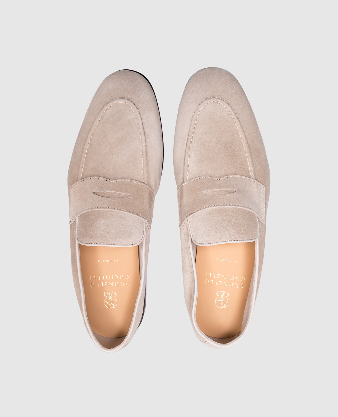 Gray suede loafers Brunello Cucinelli 4