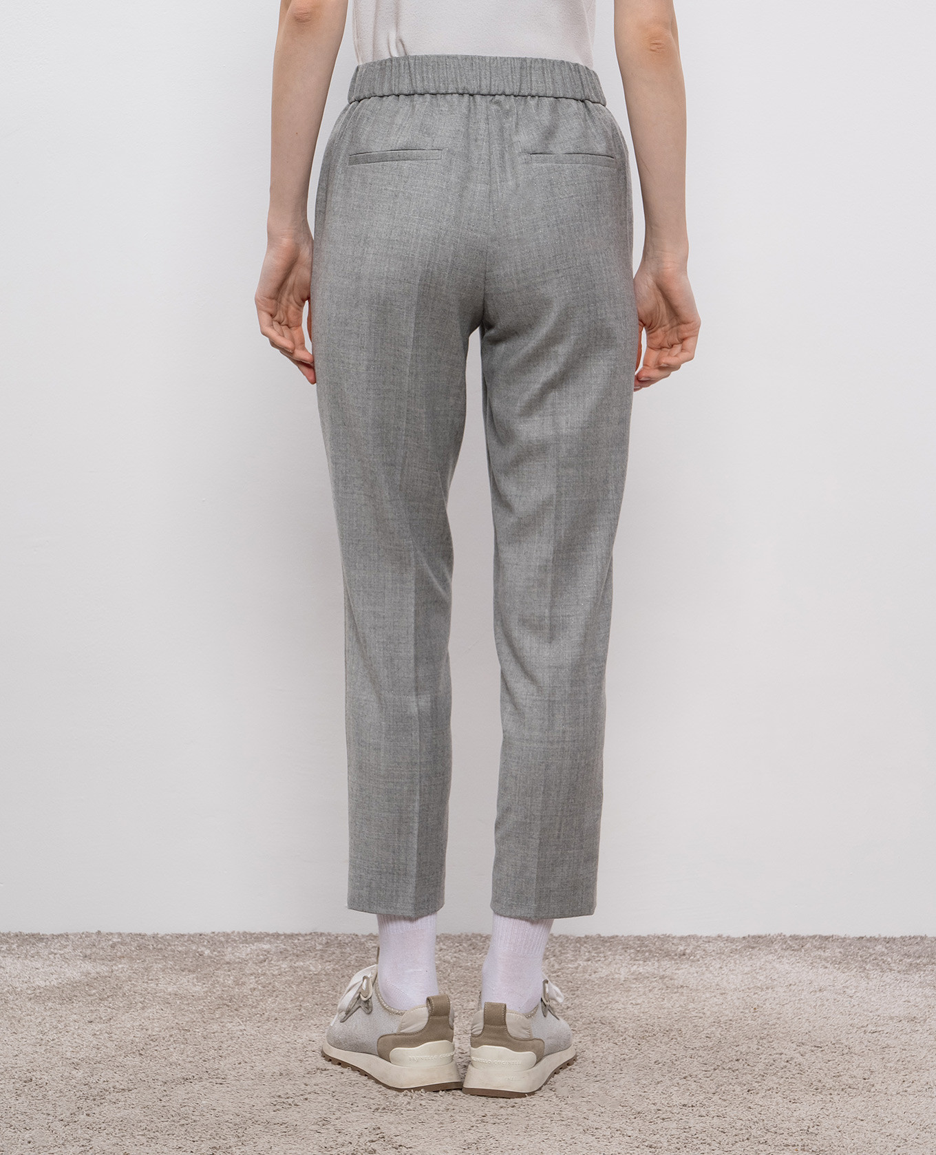 Gray wool pants Peserico 4