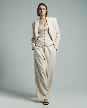 Philosophy di Lorenzo Serafini Beige top with wool A08030727