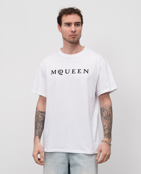 Alexander McQueen White T-shirt with logo 828420QTADD
