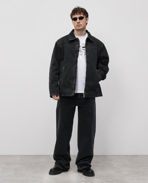 Maison Margiela MM6 Black denim jacket with logo SH0AM0041M35249