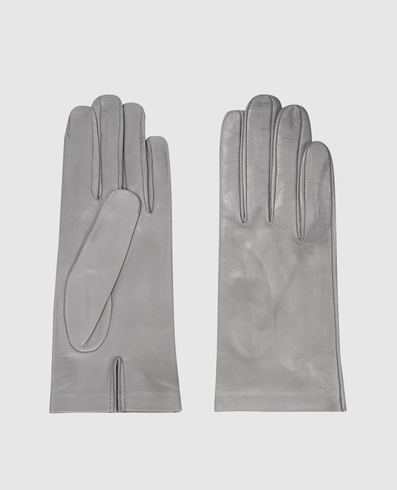 Blue leather gloves with slit Sermoneta Gloves