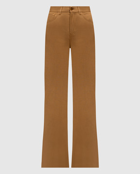 Dondup Amber beige flared pants with linen DP619IF0041DXXX