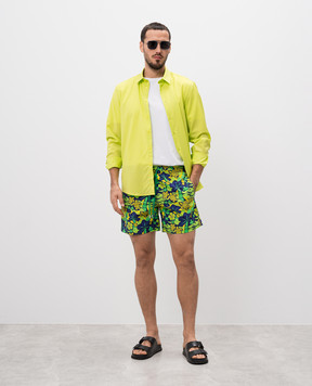 Vilebrequin Green wool shirt with logo emblem embroidery OOLAL251