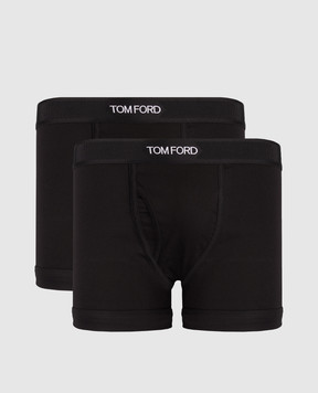 Tom Ford Set of black boxer briefs with contrasting logo T4XC31040