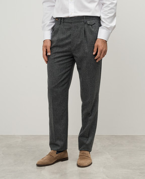 Brunello Cucinelli Gray pants made of wool M038PE1920