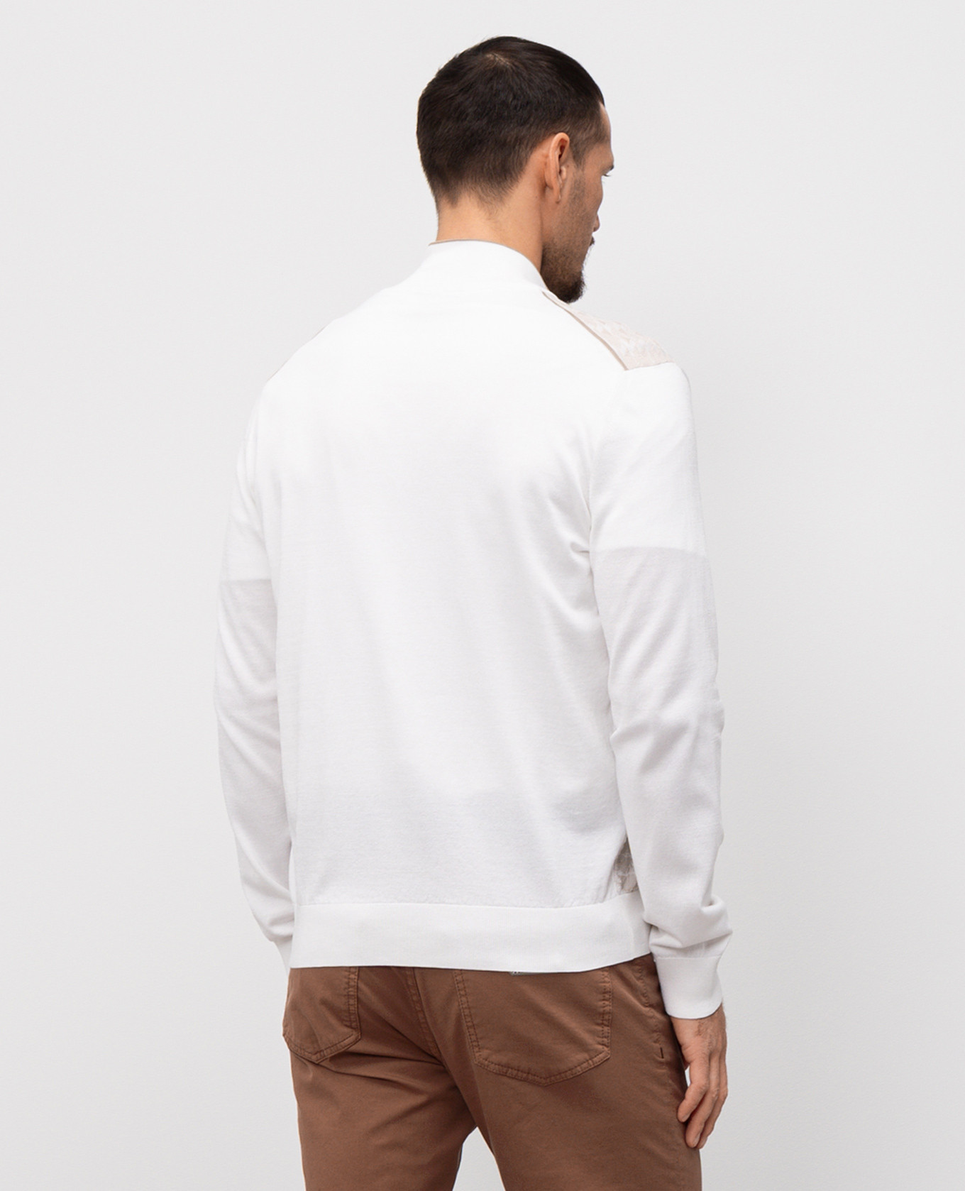 

White patterned silk cardigan Stefano Ricci