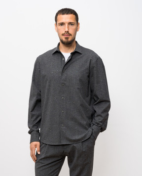 Herno Gray shirt with wool CM00007UR33448