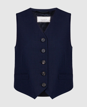 Peserico Blue vest with brand patch S03605V01958
