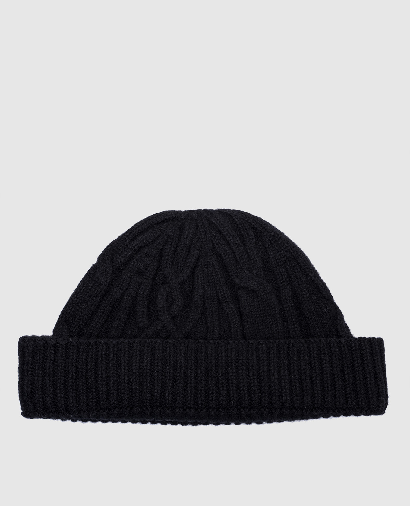 

Black cashmere and wool beanie hat John Smedley