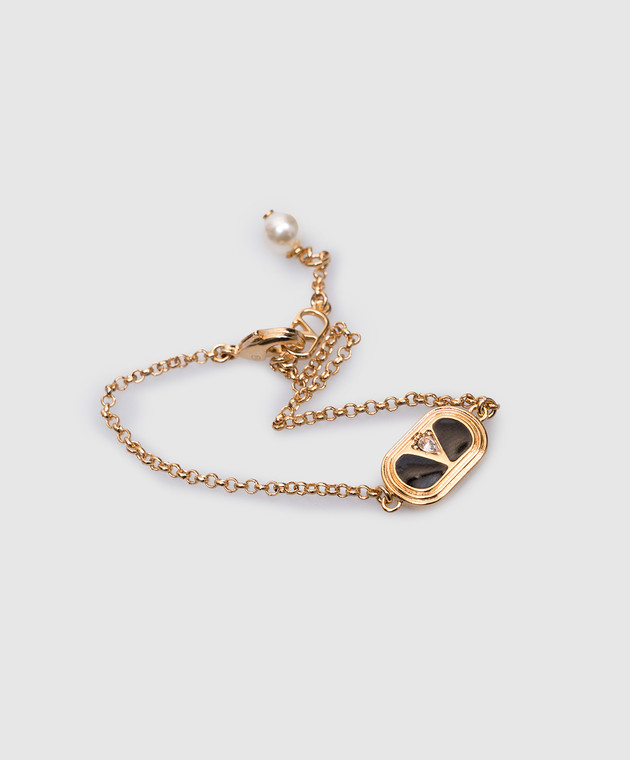 ブレスレット VALENTINO Gold V-Logo Pearl Bracelet J0G16 QVS R91 Valentino Garavani VLogo Signature Bracelet With Pearls