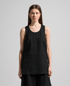 ANNECLAIRE Black linen top D0688405
