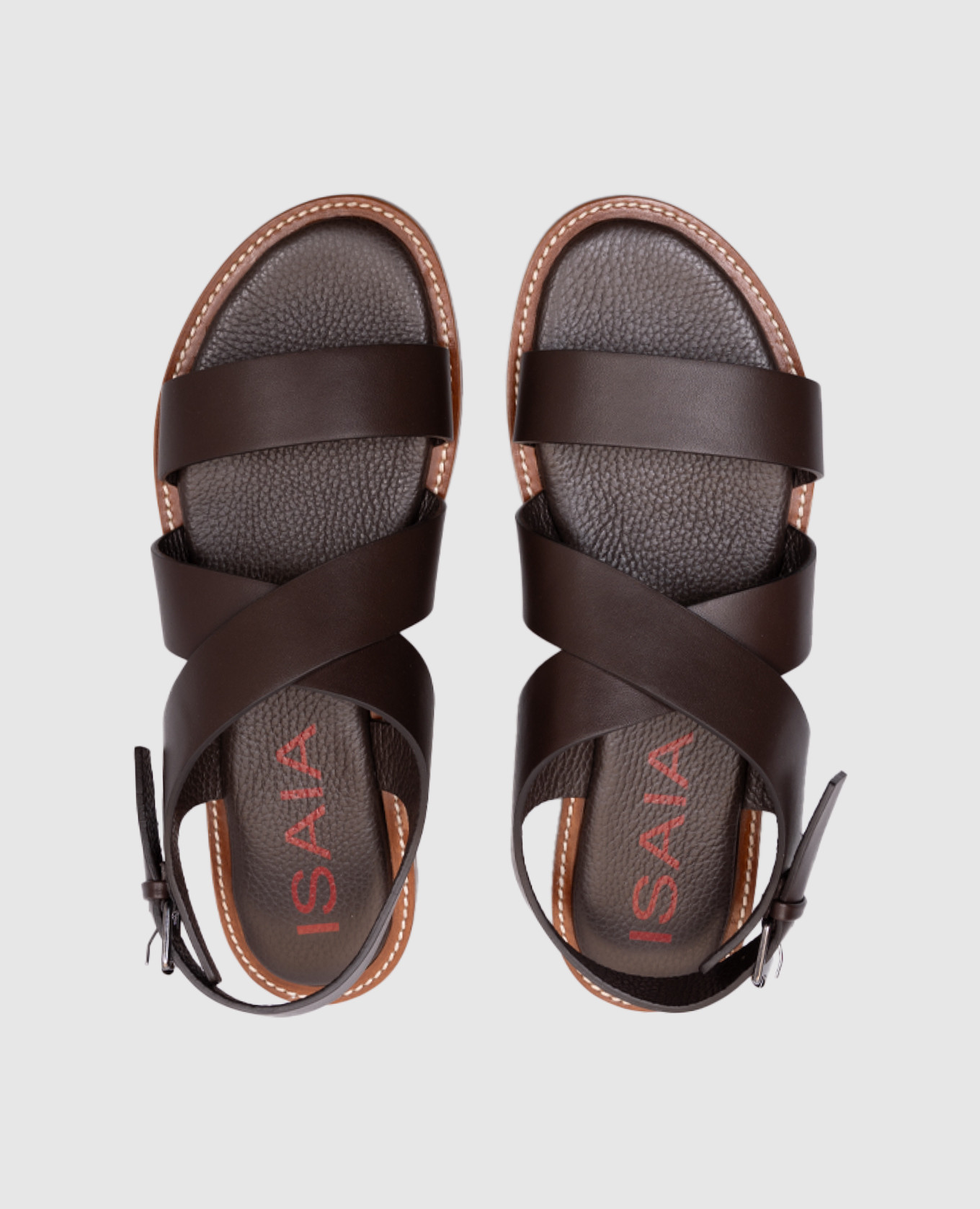 

Brown leather sandals ISAIA
